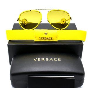 VERSACE VE2232 14736D AVIATOR YELLOW GOLD SUNGLASS